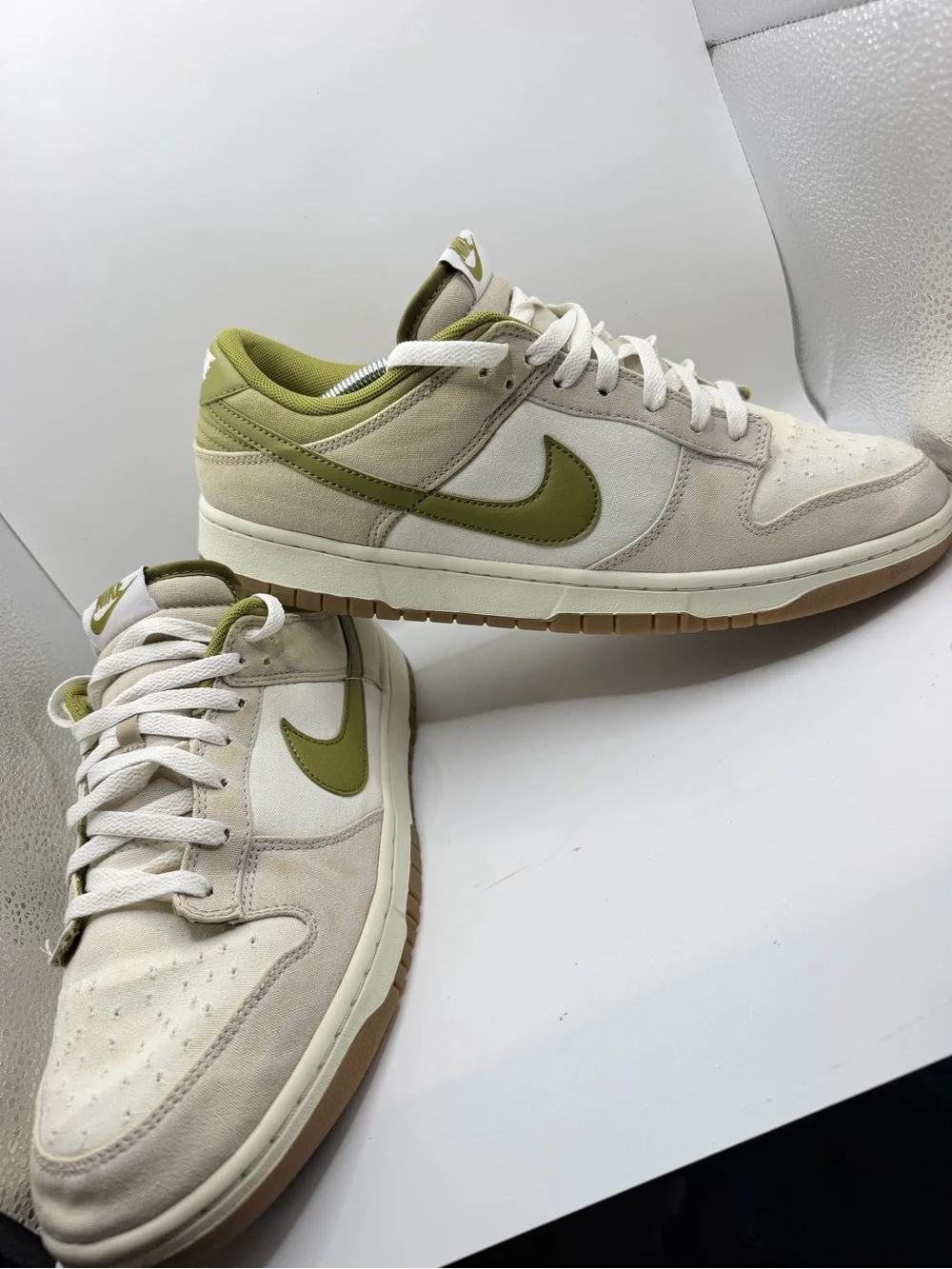 Nike Men’s Low-Top Sneakers in Olive, Cream, and Gum